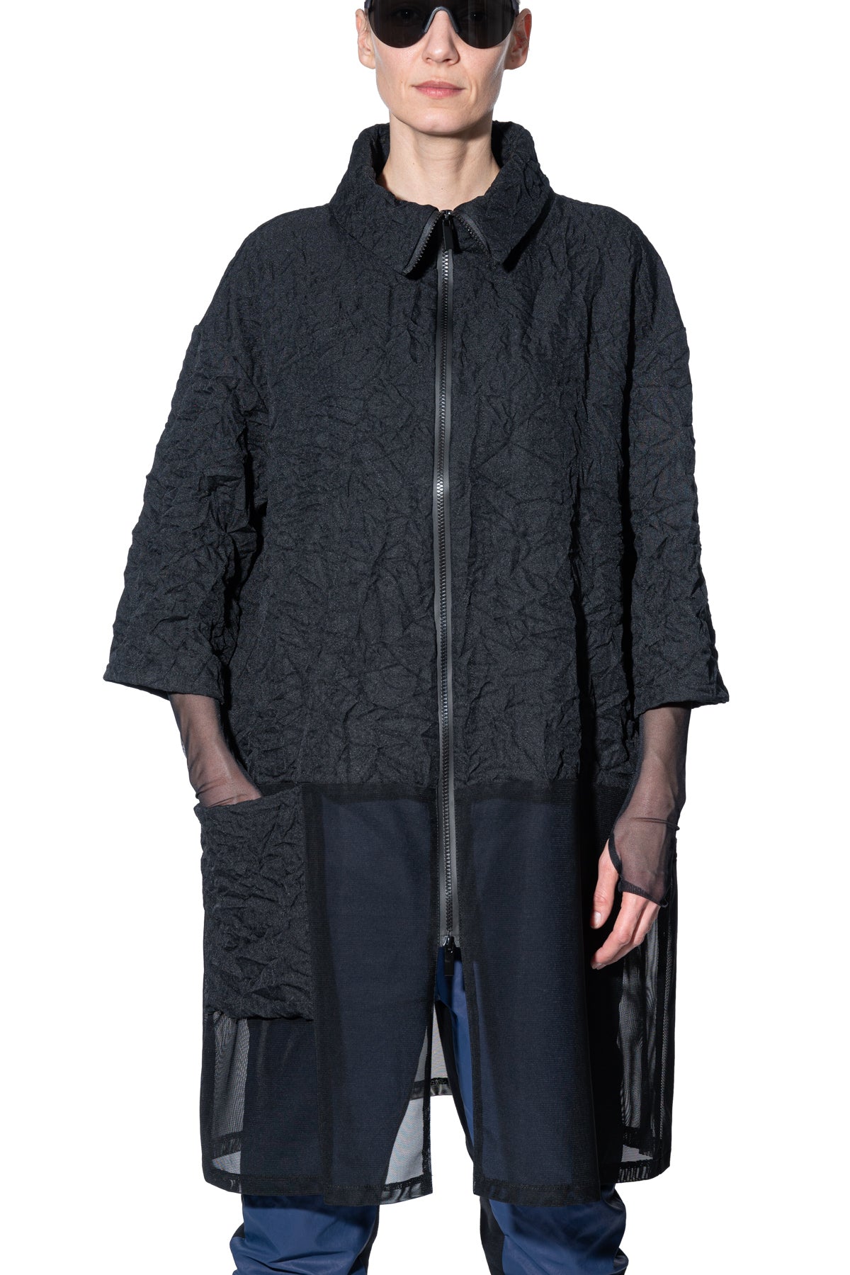 Coat with mesh bottom